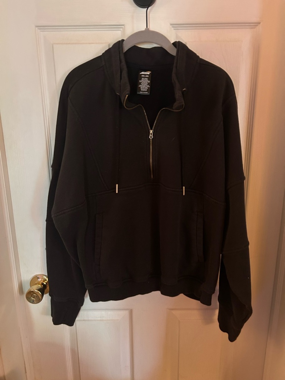 Avia Black Half-Zip Hoodie Sweatshirt